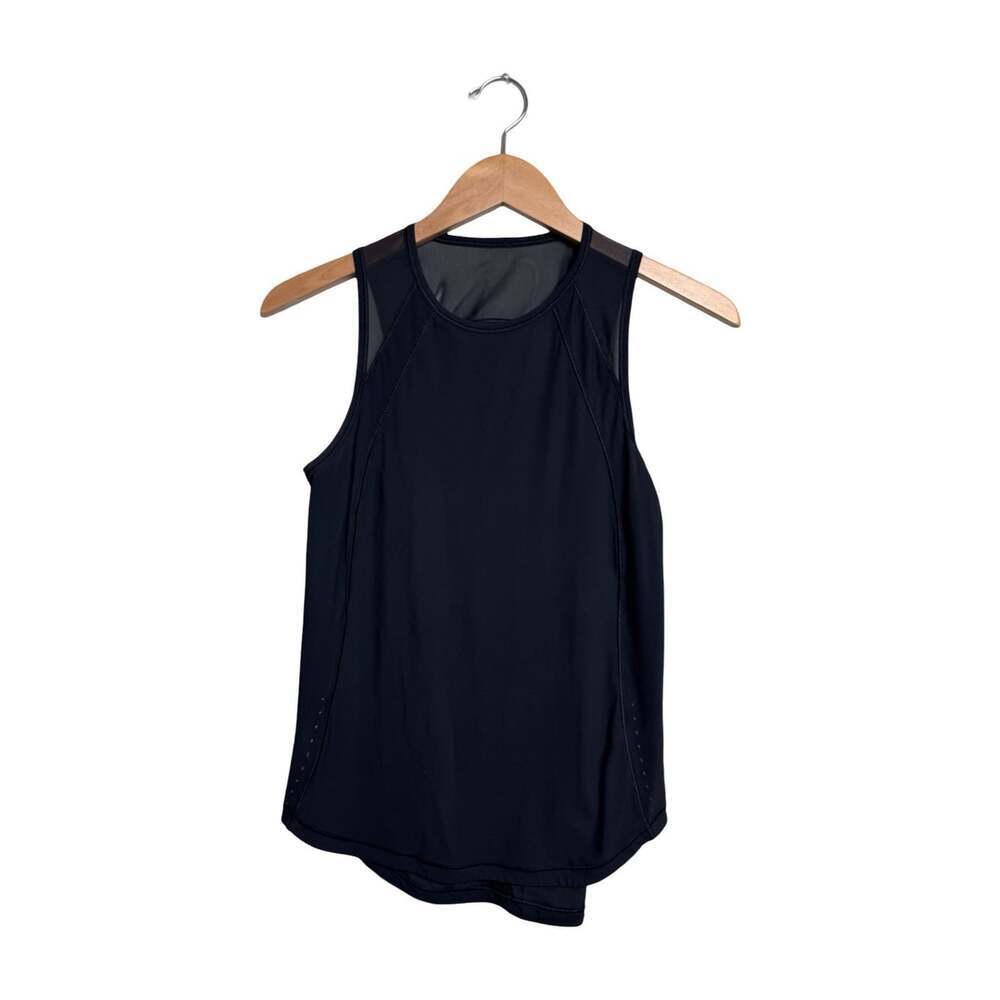 Lululemon Women’s Black Running Workout Tank Top Mesh Back Yoga Size 4-6 - Picture 1 of 7